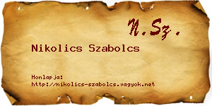 Nikolics Szabolcs névjegykártya